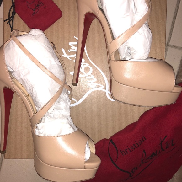 Christian Louboutin Shoes - Cross Me 180 Christian Louboutin Platform Nude